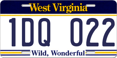 WV license plate 1DQ022