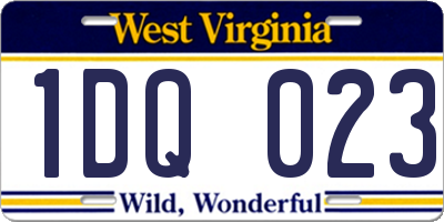 WV license plate 1DQ023