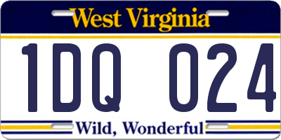 WV license plate 1DQ024