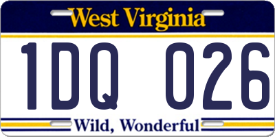 WV license plate 1DQ026