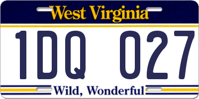 WV license plate 1DQ027