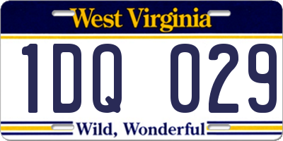 WV license plate 1DQ029