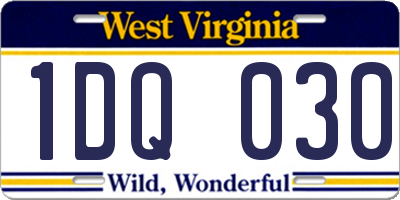 WV license plate 1DQ030