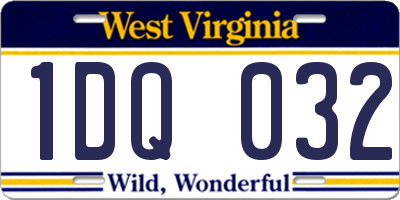 WV license plate 1DQ032