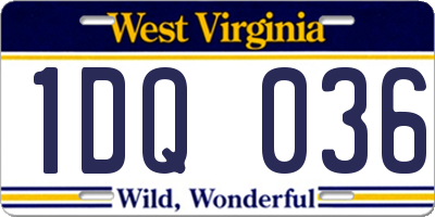 WV license plate 1DQ036