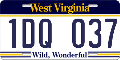 WV license plate 1DQ037
