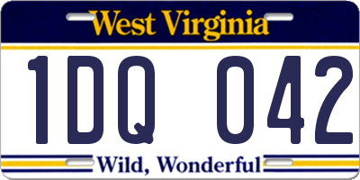 WV license plate 1DQ042