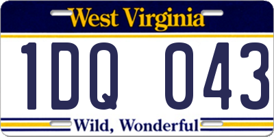 WV license plate 1DQ043