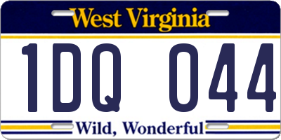 WV license plate 1DQ044