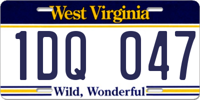 WV license plate 1DQ047