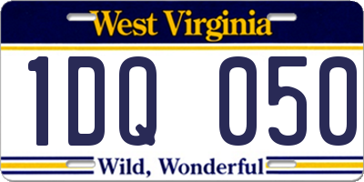 WV license plate 1DQ050