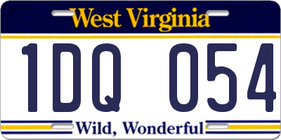 WV license plate 1DQ054