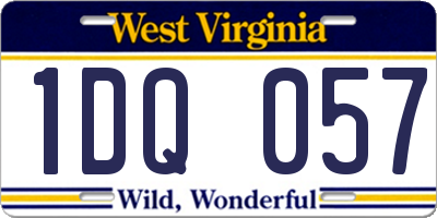 WV license plate 1DQ057