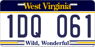 WV license plate 1DQ061