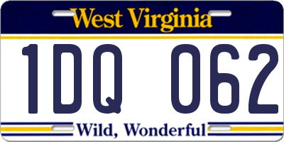 WV license plate 1DQ062