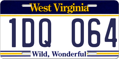 WV license plate 1DQ064