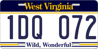 WV license plate 1DQ072