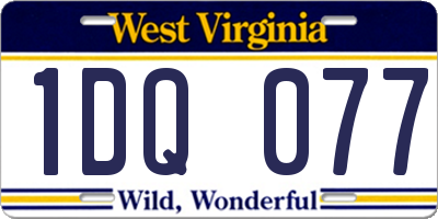 WV license plate 1DQ077