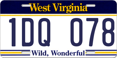 WV license plate 1DQ078