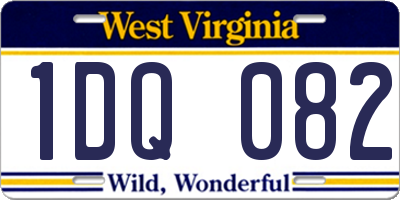 WV license plate 1DQ082