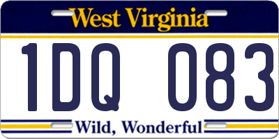 WV license plate 1DQ083