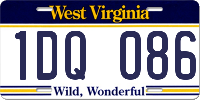 WV license plate 1DQ086