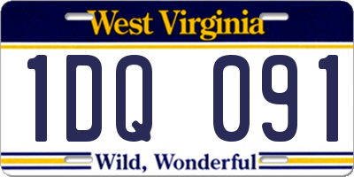 WV license plate 1DQ091