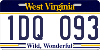 WV license plate 1DQ093