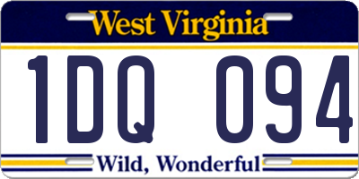 WV license plate 1DQ094
