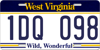 WV license plate 1DQ098