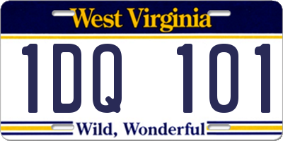 WV license plate 1DQ101