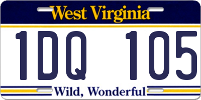 WV license plate 1DQ105
