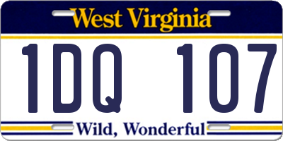 WV license plate 1DQ107