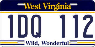 WV license plate 1DQ112