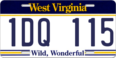 WV license plate 1DQ115