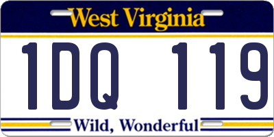 WV license plate 1DQ119