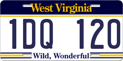 WV license plate 1DQ120