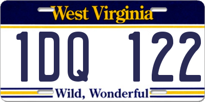WV license plate 1DQ122