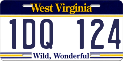 WV license plate 1DQ124
