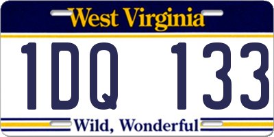 WV license plate 1DQ133