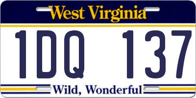WV license plate 1DQ137