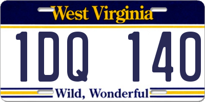 WV license plate 1DQ140