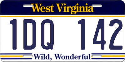 WV license plate 1DQ142