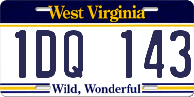 WV license plate 1DQ143