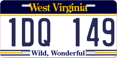 WV license plate 1DQ149