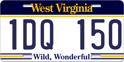 WV license plate 1DQ150