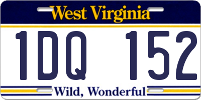 WV license plate 1DQ152