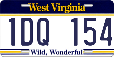 WV license plate 1DQ154