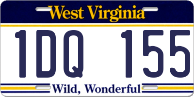 WV license plate 1DQ155