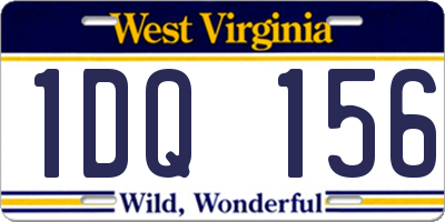 WV license plate 1DQ156